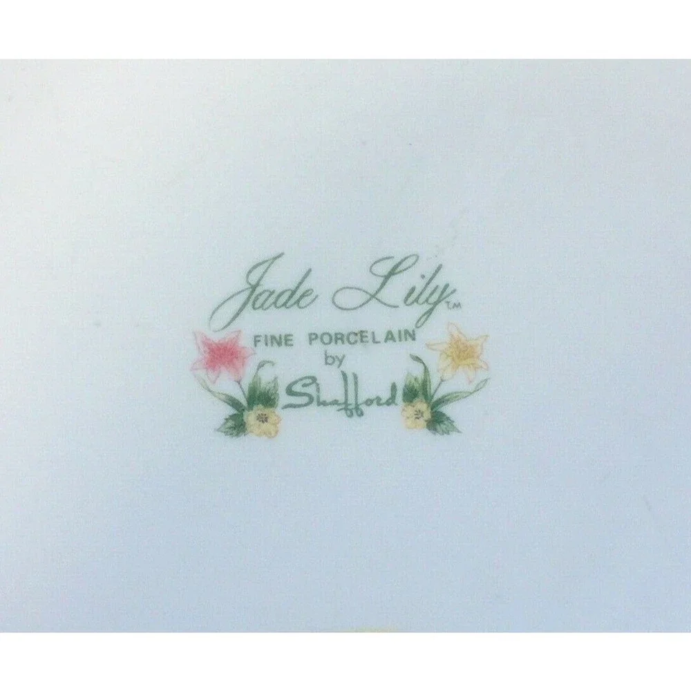 Vintage Jade Lily Fine Porcelain by Shafford Japan Quiche Pie Tart Dish